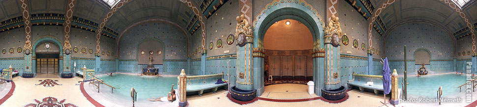 Gellért Bath ("Gellért fürdő"), Thermal and medicinal spa - Βουδαπέστη, Ουγγαρία - Πανόραμα (πανοραμική φωτογραφία)