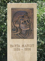 Bronze plaque in memory of Margit Barta, the 17 years old schoolgirl was one of the innocent victims of the Hungarian Revolution of 1956 - Nagykőrös, Macaristan