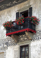 Renaissance balcony on the Homan House - Škofja Loka, Slovenya