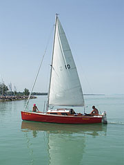 "Mokány" is a typical small sailboat of Balaton - Siófok, Hungria