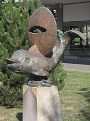 Dolphin Fountain in the main square - Ajka, Ungheria