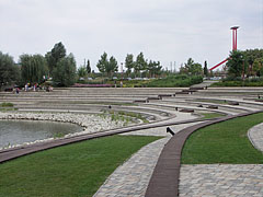 The stairs of the resting terrace at the northern end of the peninsula - Budapest, Ungheria