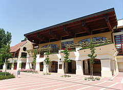 The modernistic indoor swimming pool in the Erzsébet-liget ("Elizabeth Park"), opened in 2008 - Boedapest, Hongarije