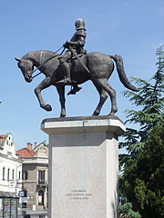 Bronze equestrian statue of Palatine István II Lackfi of Csáktornya (1340-1397) founder of Keszthely town - Keszthely, Hungary