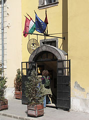 The upper entrance of the Buda Castle Labyrinth ("Budavári Labirintus") - Budapešť, Maďarsko