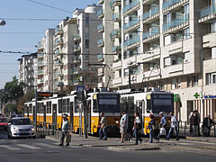 Tram stop and modern residental buildings - Budapešť, Maďarsko