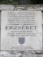 Memorial plaque of Empress Elisabeth of Austria or simply Sisi (1837-1898) - Budapesta, Ungaria