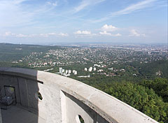 Budapest city viewed from the terrace of the Erzsébet (Elisabeth) Lookout Tower - Budapesta, Ungaria