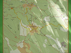 The map of the higing trails around Pilisszentkereszt village - Pilis Mountains (Pilis hegység), Ungaria