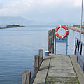 The boat station with a lifebelt on the railing - Fonyód, Hungria