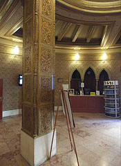 Ornate column in the lobby of the Urania Film Theatre (cinema) - Budapest, Ungheria