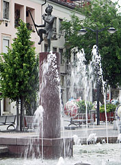 Detail of the "Fauns" or "Profane Holy Trinity" Fountain - Szombathely, Hongrie