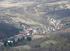 The view of Pilisszentlélek village that belongs to Esztergom town, from the Fekete-kő - Pilis Mountains (Pilis hegység), Węgry
