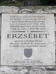 Memorial plaque of Empress Elisabeth of Austria or simply Sisi (1837-1898) - Будапешт, Венгрия