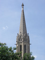 A steeple (church tower) of the St. Elizabeth Parish Church in Erzsébetváros district - Budapešť, Maďarsko