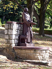 Statue of St. Francis of Assisi (founder of the Franciscan Order) in the garden of the pilgrimage church - Máriagyűd, Maďarsko