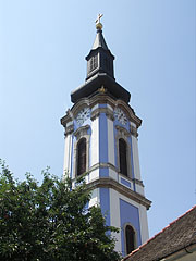 The blue steeple (tower) of the Serbian Orthodox church - Ráckeve, Macaristan