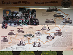 The recommendations of the castles and ruins of Northern Hungary on an information board - Sirok, Macaristan