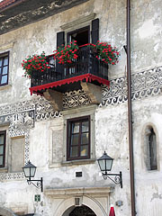 The renaissance balcony of the Homan House - Škofja Loka, Slovenya