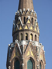 The spire on the tower of the neo-gothic style St. Ladislaus Parish Church ("Szent László-templom") - Budapesta, Ungaria