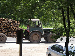 A timber carrying tractor on the road - Pilis Mountains (Pilis hegység), Ungaria