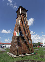 The separate wooden belfry (bell-tower) of the St. John the Worker Church - Szerencs, Ungaria