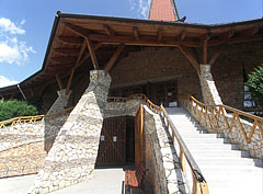 The entrances of the crypt (lower church) and the upper church above each other  - Szerencs, Ungaria