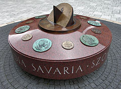 "Emperor's stone", a two meters in diameter sun-dial, with the portraits of the governors of the ancient Savaria - Szombathely, Ungaria