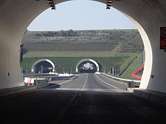 The circular entrances of the Tunnel "D" or "Véménd" tunnel, viewed from the "Baranya" tunnel - Szekszárd, Hungria