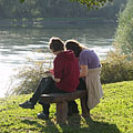 Friends in the autumn sunshine on the Drava bank - Barcs, Ungheria