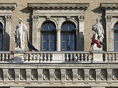 Corvinus University of Budapest, the facade that overlooks to the Danube River - Budapest, Ungheria