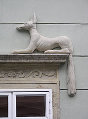 Architectural decoration (possibly a jackal figure) on the baroque Artner Palace - Sopron, Ungheria