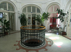 The Art Nouveau (secession) style entrance hall of the former Municipal Bath (today Bath and Wellness House of Szerencs) - Szerencs, Unkari
