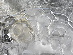 A nice ice formation with air bubbles inside it - Budimpešta, Madžarska