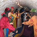 Panopticon or waxworks in the casemate of the Castle of Diósgyőr, wax figures of King Louis I of Hungary and some of his courtiers - Miskolc, Madžarska