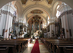 Church of the Whites (Fehérek temploma) or the former Dominican Church, the ornate rococo style interior - Vác, Węgry