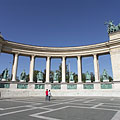 The left side colonnade (row of columns) on the Millenium Memorial monument - Budapest, Ungarn