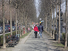 Cobblestoned walkway and a double alley - Будимпешта, Мађарска