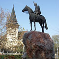 The so-called "Hussar Memorial", monument of the Hungarian Revolution of 1848 in the main square - Püspökladány, Maďarsko