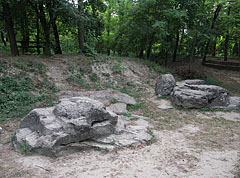 The "Szamárkő" or "Ördögkő" (literally "Donkey's Rock" or the "Evil's Rock") at the edge of the Kiserdő forest - Zamárdi, Maďarsko