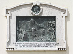 Memorial plaque of Saint Stephen's Palace, relief on the wall of the Franciscan church - Székesfehérvár, Ungaria