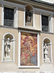 Mural (wall painting) on the facade of the Cathedral of St. Nicholas - Lubiana, Slovenia