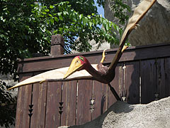 A pterosaur (ancient flying reptile) above the entrance of the Magical Hill - Budapest, Unkari