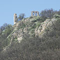 The ruins of the medieval castle on the cliff, viewed from the edge of the village - Csővár, Unkari