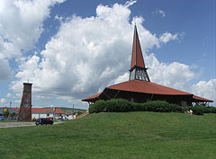 The triangle-shaped modern style Roman Catholic Church of St. Joseph the Worker ("Munkás Szent József-templom") - Szerencs, Unkari