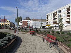 New decorative stone pavement in the main square - Nagykálló, Węgry