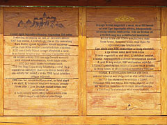 History of Sirok Castle on a board, the text is in Hungarian language - Sirok, Węgry