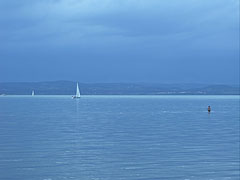 The view of Lake Balaton from the free beach - Balatonföldvár, Венгрия