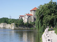 Jogging in the morning by the Lake Öreg on the promenade beside the Tata Castle - Tata, ハンガリー